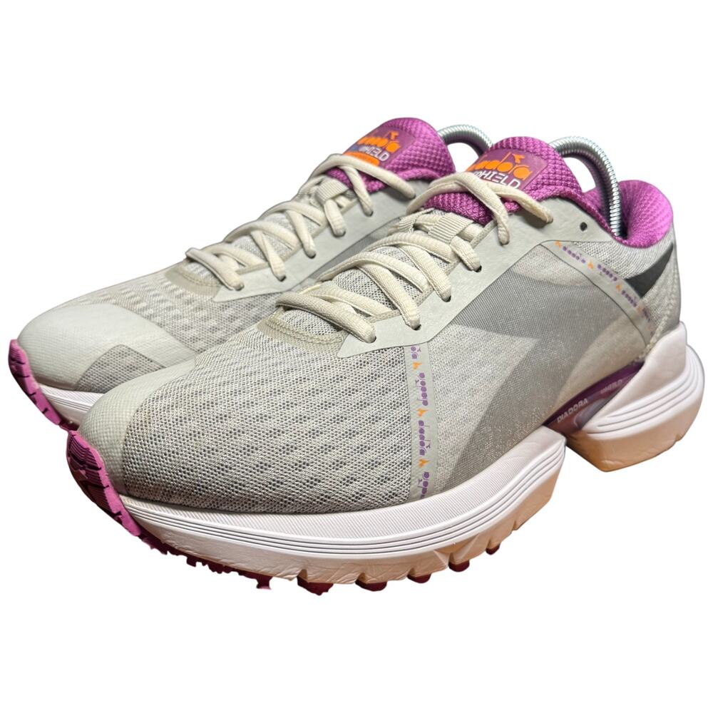 DIADORA Mythos Blueshield Elite TRX Running Shoe Women 9.5W Sneaker White Purple - Picture 2 of 13